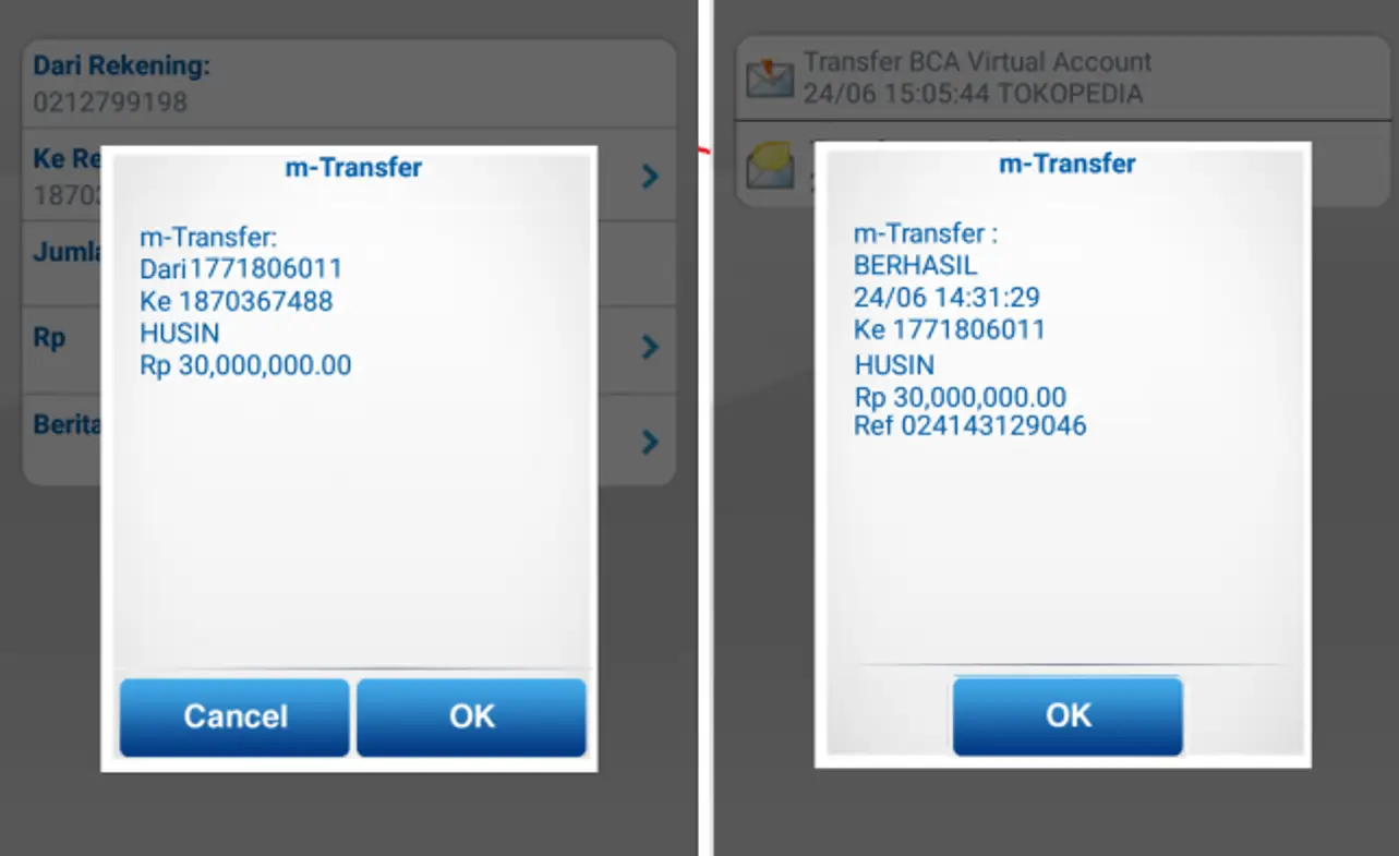 Notifikasi Transfer Masuk Bca Mobile - Homecare24